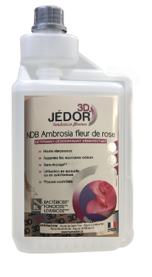 JEDOR 3D AMBROSIA FLEUR DE ROSE 3D - 1L Détergent, Désodorisant et Désinfectant