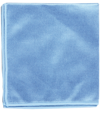 Lavette microfibre spéciale vitre bi-face bleu